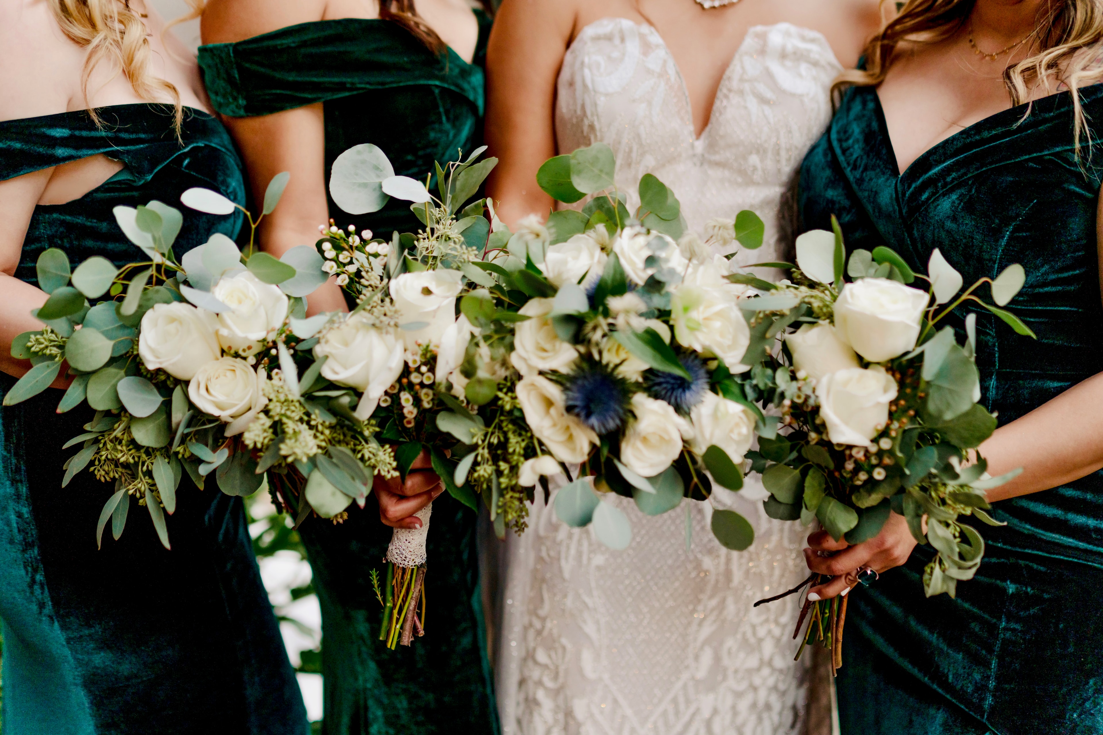 Bridal bouquet with garden roses